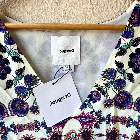 NWT Desigual Boho Floral Shift Dress 42 / XL - Picture 10 of 11